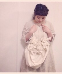 白のまあるいカバン(トートバッグ)