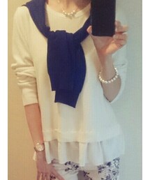 no brand | 裾フリルサマーニット(トップス)