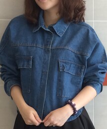 f-hype | Cropped oversized denim top(シャツ/ブラウス)