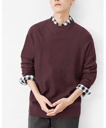 GU | ヘリンボーンクルーネックセーター(長袖)+EC(ニット/セーター)