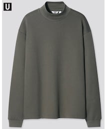 UNIQLO | モックネックプルオーバー　58 DARK GREEN (S)(Tシャツ/カットソー)