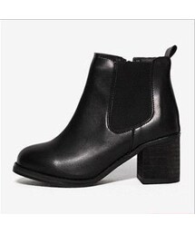 DHOLIC | シンプルサイドゴアブラックアンクルブーツ(ブーティ)