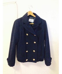 comfort basic | リブ切替ウール混Pコート(ピーコート)