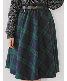 チェック柄サーキュラースカート(スカート)