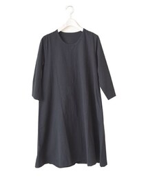 aha＊aha | Aライン七分袖シンプルワンピース(ワンピース)