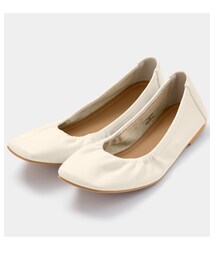 GU | ギャザーシフォンフラットシューズ　M　オフホワイト(シューズ)