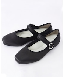 しまむら | プチプラのあやさん　甲ストラップシューズ　LL　ブラック(シューズ)