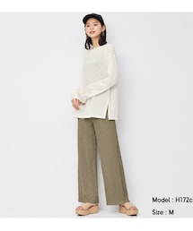 GU | ランダムシャーリングストレートパンツ　M　ブラウン(パンツ)