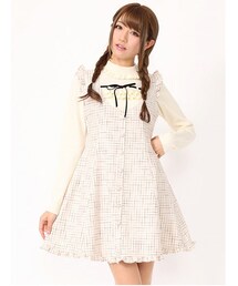 Ank Rouge | 肩フリルＡラインジャンパースカート(ワンピース)