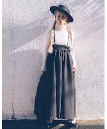 madder madder | “Luna” suspender skirt 20aw- black(スカート)