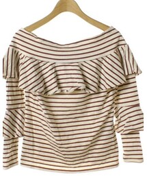 THEATRE PRODUCTS | ボーダーオフショルトップス(Tシャツ/カットソー)