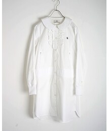 keisuke kanda | ジャージ・ミーツ・シャツワンピース(白)¥35,640(シャツワンピース)