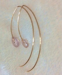 自作ピアス、ローズクォーツ(ピアス（両耳用）)