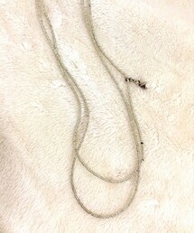 自作のロングネックレス ただビーズを通してチャームをつけただけなのに、すごく使えます🎵(ネックレス)