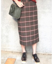 GU | チェックナローミディスカート(スカート)