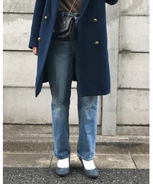 GU | ハイウエストストレートジーンズ(デニムパンツ)