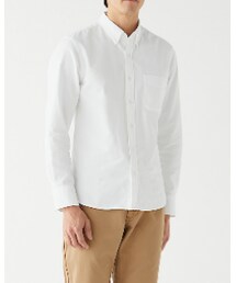 無印良品 | 新疆綿洗いざらしオックスボタンダウンシャツ 白(シャツ/ブラウス)