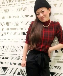 no brand | 赤チェックニット☺︎(ニット/セーター)