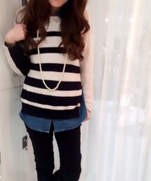 NINE | ボーダーセーター(ニット/セーター)