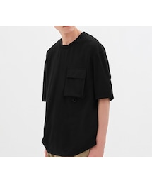 GU | GUドライビッグT(5分袖)(布帛ポケット)(Tシャツ/カットソー)