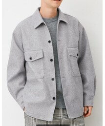 GU | GU ニットメルトンCPOシャツ(ミリタリージャケット)