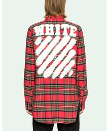 off white | RED DIAGONALS SPRAY CHECK SHIRT(シャツ/ブラウス)
