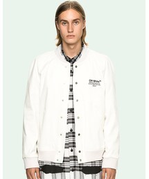 off white | HELVETICA OFF VARSITY WHITE BLACK(ブルゾン)