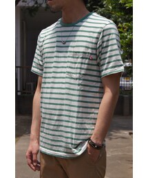 S/DOUBLE  | "STRIPE JERSEY" POCKET TEE(Tシャツ/カットソー)