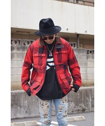 WHITE MOUNTAINEERING | BUFFALO CHECK RAGLAN LUGGAGE JACKET(ブルゾン)