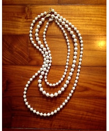 フェリシモ | コットンパールのネックレス3本セット。連結もできて、とても便利!(ネックレス)