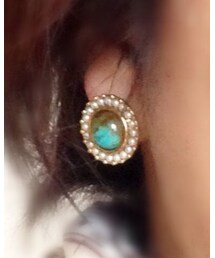 フェリシモ | リアルターコイズのピアス。アンティークのような重厚感が甘過ぎなくて良い。(ピアス（両耳用）)