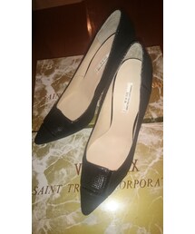 VII XII XXX SEVEN TWELVE THIRTY | SEVEN TWELVE THIRTY ブラック 　シルキーポインテッドトゥパンプス (パンプス)