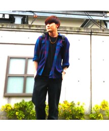 ZOOL | チェックネイビーシャツ(シャツ/ブラウス)