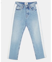 ZARA | サイドテーピング付ハイライズストレートジーンズ(デニムパンツ)