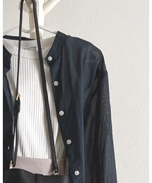 UNIQLO | シアーバンドカラーシャツ(シャツ/ブラウス)