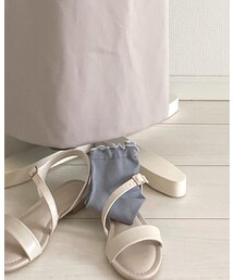 tutuanna | フリル部分の色はシルバー♡グレーだけどくすみブルーのような色で大人可愛いんだなぁ。(ソックス/靴下)