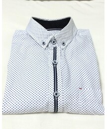 no brand | 白×黒ドットシャツ(シャツ/ブラウス)