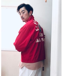 sir jac | アイビー全盛の60年代のブランド　Sir Jac。赤が鮮やかで背面のフェルトの文字とセンスのない鹿の刺繍に一目惚れで即購入。(ブルゾン)