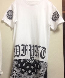 DFYNT バンダナ風切り返し付きロングカットTEE(Tシャツ/カットソー)
