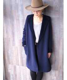 UNDER BAR RAW． | Pile Sweat Long Coat (ノーカラージャケット)