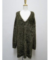 フェザーVネックニット (GINNIE)(ニット/セーター)