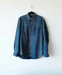 45rpm | Indigo floral shirt(シャツ/ブラウス)