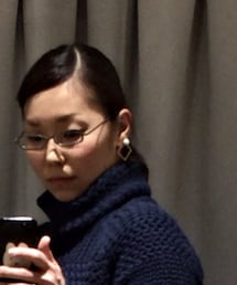 no brand | コットンパール正方形ゴールドイヤリング(イヤリング)