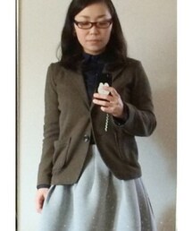 no brand | カーキストレッチジャケット(テーラードジャケット)