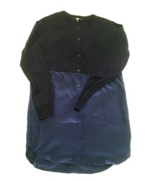 UNIQLO | ニット＆キュプラ切り替えロングシャツ(シャツ/ブラウス)