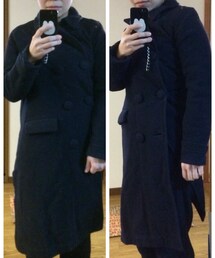 COMME des GARCONS COMME des GARCONS | 紺色ねじりダブルロングコート(その他アウター)