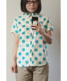 MARNA | エメラルドグリーン水玉シャツ(シャツ/ブラウス)