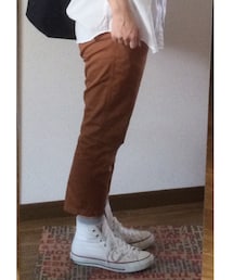 無印良品 | 赤茶色mujiクロップド(その他パンツ)