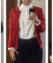 無印良品 | 丸襟長袖白コットンシャツ(シャツ/ブラウス)