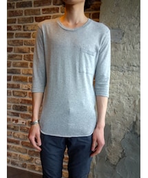 ATTACHMENT | ATTACHMENT　AJ51-258　ヨーロッパレーヨンプレーティングクルーネック７分袖(Tシャツ/カットソー)